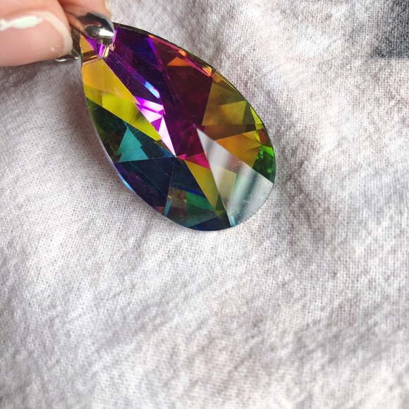 Rainbow, Unicorn, Princess, Jewel Pendant Necklace - Picture 3 of 7